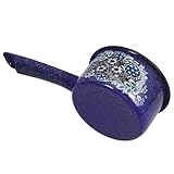 Beavorty Vintage Emaille Wasserschöpfer mit Griff Kompakte Küchenkelle für Wasser Suppen Multifunktionaler Emaillierter Schöpflöffel für Gemüse Milch