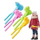 Generisch 4 Stück Schneeball Maker Clip, Schneeball Former Set, Lustige Schneeformer Für Kinder, Einfache Handhabung Für Perfekte Schneebälle, Winter Spielzeug Für Draußen, Robuster Kunststoff