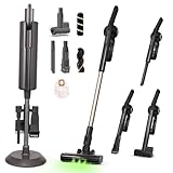 Olsen & Smith Akku Staubsauger 250 W | Leichtgewicht-Stielstaubsauger mit Mehreren Aufsätzen | Akkustaubsauger mit Ladestation & Staublicht | Staubsauger kabellos für Haus, Auto & Tierhaare