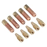 Minhe Propan-Acetylen-Gas-Lötbrenner-Düsen-Set für H01-2 Sauerstoffschweißen, 10 Stück M6 x 1 Gewinde Kupfer Messing Spitzen