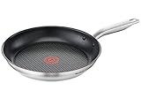 Tefal Virtuoso Bratpfanne E49106 | 28 cm | beschichtet | 10 Jahre Garantie | hochwertiger Premium-Edelstahl| Antihaft-Titanbeschichtung | Temperaturanzeiger Thermo Signal | induktionsgeeignet | Braten