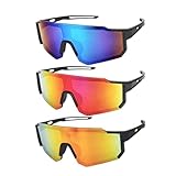 MJFENDAI 3 Stück Skibrille, Ski Snowboard Brille, Motocross Brille, Schnelle Brille UV400 Schutz, Fahrradbrille Winddicht für Herren Dame für Radfahren, Ski, Rave, Bergsteigen, Outdoor