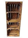Alte geflammte Obstkisten / Holzkisten in vielen Variationen -Ideal zum Möbelbau oder zur Aufbewahrung- Sehr massiv und stabil verarbeitet (2er Set Boden Quer)