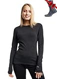 Merino.tech Merino Shirt Damen Langarm - Premium 100% Merino...