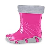 ESTRO Gefütterte Gummistiefel Kinder Winter - Regenstiefel Kinder Gummistiefel Kinder Gefüttert Regenschuhe Kinder ZW02 (25/26 EU, Pink)