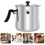 Hengrongshen 1.5L Milchtopf mit Deckel, Simmertopf mit Pfeife, Puddingtopf aus Edelstahl, Milchtopf Doppelwandig für Gas, Elektro und Induktion