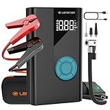Starthilfe Powerbank mit Luftkompressor, Lenercom 1500A 12V Auto Starthilfe mit 150 PSI Digitalem Reifenfüller, 4-in-1 Auto-Starthilfe-Batterie-Booster und QC3.0-Schnellladefunktion