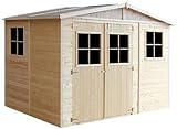 TIMBELA M334 Gartenhaus Holz mit Fenstern - Geräteschuppen Holz H226x324x216 cm/6 m² - Gerätehaus Gartenhütte Fahrradgarage Holz
