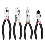 MFBJXC Precision Basics Zangen-Set, 20,3 cm Gleitgelenk, 20,3 cm lange Spitzzange, 20,3 cm Lineman und 17,8 cm Seitenschneider für Heimwerker, Bau, Maschinen, Hauswartung und Gartenprojekte, 4 Stück