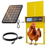 Okkobi Hühnerklappe Automatisch Solar - LCD Display - Automatische hühnerklappe mit Fernbedienung, Lichtsensor & Timer - Sicherheit & Seelenfrieden: Sicherheitsmechanismus - 5 Jahre Schutz