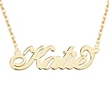 MissChic Namenskette, Silber Personalisierte,18K Rosegold/Gold Vergoldet Kette mit Name, Geschenk für Freuen, Herren, Freundin, Mutter, Schwester