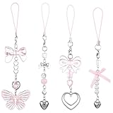 Cobee 4 Stück Süße Handy-Anhänger, Stern Schlüsselanhänger Bag Charms Schlüsselanhänger Ästhetische Y2k-Anhänger Für Damen Und Mädchen