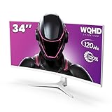 CRUA - 34 Zoll Curved Gaming Monitor, WQHD 3440 x 1440, 120Hz Computermonitore, 1500R VA Display, 120% sRGB, AMD FreeSync, Blaulichtfilter, HDMI 2.0 und DP 1.4, Installation
