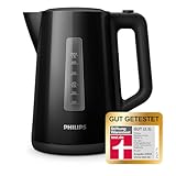 Philips Wasserkocher – 1.7 L Fassungsvermögen mit Kontrollanzeige, Pirouettenbasis, schwarz (HD9318/20)