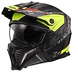 LS2, Jet/Modularhelme Motorrad DRIFTER DEVOR Matt Black H-V Yellow, XXL