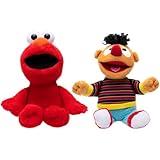 2iX Sesamstraße Kuscheltier Set 28cm, Plüsch Figuren von Elmo und Ernie, Spielzeug Plüschtier für Kinder und Baby, Stofftiere zum Spielen, Geschenk & Kuscheln