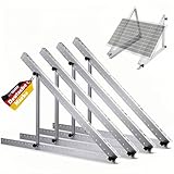 GLIESE Solarmodul Halterung 114 cm,Solarmodule Montageset Aufständerung 0°-90°,Photovoltaik Halterungen, für 100W-600W Flachdach Wandmontage Photovoltaik Balkon (2 Sets) Solarpanel Halterung
