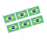 TEHAUX 20St Brasilien-Stick-Flagge basica sport brasilien flagge Flaggen des Landes kurdische amerikanische Flagge russische flagge handgehaltene Stockfahnen Länderflaggen auf Stick Mini