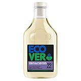 Ecover Feinwaschmittel Schwarz & Dunkel – Limette & Lotus (1 L/22 Waschladungen), Flüssigwaschmittel mit pflanzenbasierten Inhaltsstoffen, Ecover Waschmittel für dunkle Wäsche
