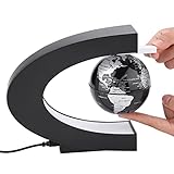 Magnetische Schweben Globus C-Form mit nachtleuchtender LED Schwebender Globus Geographie Enthusiasten Geschenk Ideal für Unterricht und Büro Zuhause Dekoration