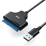 USB 3.0 Zu SATA Adapter Konverter für 2,5 Zoll Festplatten Laufwerke SSD/HDD, 20cm, Unterstützt UASP……