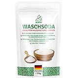 GREENFOXX Waschsoda Pulver 1x 3 kg, pH+ pH Plus für Pool, Spa & Aquarium, pH Heber, pH Regler, Soda Pulver, Reiniger für Steinplatten, Gartenmöbel, Töpfe, Backbleche, Wäsche, Polster & Teppiche