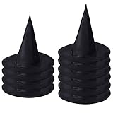 Feelava 10er Pack Hexenhut Schwarz Halloween Party Hüte Kostüm Zubehör Kostüm