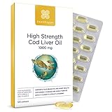 Healthspan Lebertran 1.000 mg | Reich an Omega-3-Fettsäuren DHA & EPA | Vitamin A und D3 | Gehirnfunktion, Augen- und Herzgesundheit | Aus nachhaltigen Quellen | 120 Kapseln