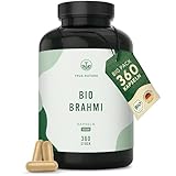 Bacopa Monnieri Brahmi - Hochdosiert: 1.500mg mit 2,5% Bacoside - Big Pack: 360 Kapseln - Brahmi Kapseln Bio, Kleines Fettblatt - Ayurveda, vegan - Ohne Zusätze - TRUE NATURE