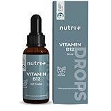 Vitamin B12 Tropfen hochdosiert + vegan - Vitamin B 12 Flüssig 500µg - Nutri + Drops mit bioaktivem Methylcobalamin & Adenosylcobalamin - Aktivformen ohne Alkohol und Zusätze