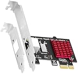 GLOTRENDS LE8111H Gigabit PCIe Ethernet Netzwerkkarte, RTL8111H Chip, RJ45 LAN Port, PCIe X1 Installation