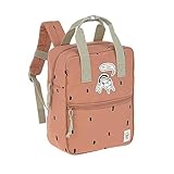 LÄSSIG Kinderrucksack mit Brustgurt Kindergartentasche Kindergartenrucksack 28 cm, 5,5 Liter, 3 Jahre/Mini Square Backpack Happy Prints Karamell