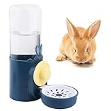 Trinkflasche Kaninchen Automatischer Kaninchentränke 500ml Wasserspender Kleintiere für Meerschweinchen/Chinchilla/Hamster Nagertränke (Blau)