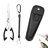 POPAPIE 1 Stück Angélzange,Lösezange Angeln,Fishing Multi-Angelzange Hakenlöser,Edelstahl Angelzange Salzwasser mit Tasche Für Anfänger Outdoor Karpfen Forellenangeln (21cm)