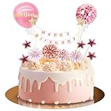 AOOTUERL 12 Stück Tortendeko Rosegold, Happy Birthday Kuchendeko, Alles Gute zum Geburtstag Kuchen Topper Bunting Set, Cupcake Tortenstecker für Geburtstag Dekoration Junge Mädchen