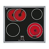 Siemens ET645HN17E iQ300 Glaskeramik-Kochfeld, 60 cm, Made in Germany, Flachrahmen-Design, zuschaltbare Bräterzone, touchControl - Steuerung per Fingertipp, Zweikreiszone 21 cm