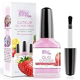 Nagelöl und Nagelhautöl 12 ml – mit Erdbeerduft – Intensive Feuchtigkeitspflege für Nägel und Nagelhaut – Veganes Cuticle Oil für Hände und Füße