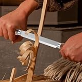 KTCINA Zugmesser mit Lederscheide SK5 Ultra Scharf Holz-Hacker！Holzbearbeitungswerkzeug 341 * 27mm DK1S-4,3' Straight Shave Knife Woodworking Tool 4.3' Drawknife Holzschnitzwerkzeuge Holzzugmesser