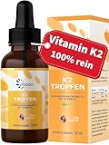 Vihado Vitamin K2 Tropfen hochdosiert, Premium: MK-7 99,7% All-Trans K2VITAL®, echte 200 μg Vitamin K2 pro Tagesdosis, 50 ml (1700 Tropfen)