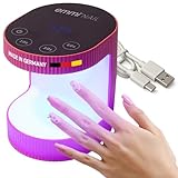 Emmi-Nail SHINE UV Nagellampe Mini – Pink I Kabellose Nagellampe mit Akku & Startsensor I UV Lampe für Gelnägel klein & Shellac I LED Lichthärtungsgerät mit Display & Timerfunktion I Kompakt & mobil