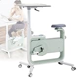 Wmmner Ulz 000346 Heimtrainer mit magnetischem Widerstand, zusammenklappbar, mit Schreibtisch, höhenverstellbar, Aerobic-Fahrrad für den Innenbereich mit mobilen Rollen