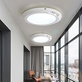TZSMUM LED Innen Rund Deckenlampe mit Fernbedienung USB Aufladbar Deckenleuchte mit 120° Bewegungsmelder Deckenbeleuchtung 3000K/4000K/6000K Dimmbar für Flur Schlafzimmer (2 Stück,Weiß)