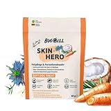 BugBell Getreidefreies Hundeleckerli mit Funktion 60g, für Fellpflege & Parasitenabwehr, mit Karotte, Schwarzkümmelöl, Kokosöl, Zistrosenkraut & Rosmarinpulver