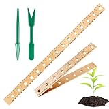Gartenlineal mit Löchern, Lineal für Holz | faltbares Pflanzgefäß-Werkzeug aus Holz für Abstände für Garten, Gartenlineal mit Pflanzhilfe