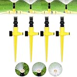 Rasensprenger 360° Drehbarer 4 Stück Bewässerungssystem Garten,Gartensprenger Garten Sprinkler, Wassersprenger Einstellbar Automatische Bewässerungssystem für Garten Rasen Pflanzen