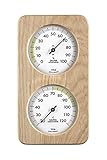 TFA Dostmann Sauna-Thermo-Hygrometer Haar-Synthetik, hitzebeständig, aus Massivholz, L 131 x B 34 x H 240 mm (Helsinki (Eiche))