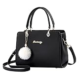 Datei-Tragetasche für Damen, modische Handtaschen, Damen-Geldbörse, Umhängetasche, Ledertasche, Tragetasche für Damen, Schwarz , Einheitsgröße