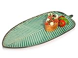 Sänger | Servierteller Blattoptik Palm Beach, Servierplatte für mehrere Personen aus Steingut, erweiterbar, Alltag, Outdoor Serviertablett | PREMIUM COLLECTION