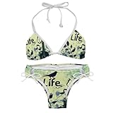 Bikini-Sets für Damen, 2-teiliger Badeanzug für Damen, Damen-Bikini, Musik-E-Gitarre, Design 3900, S