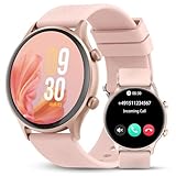 WalkerFit Smartwatch Damen mit Telefonfunktion, 1.39' HD Touchscreen Runde Fitnessuhr, Herzfrequenz SpO2 Schlafmonitor, Smart Watch mit 120+ Sportmodi Schrittzähler, IP68 Wasserdicht (Rosa)
